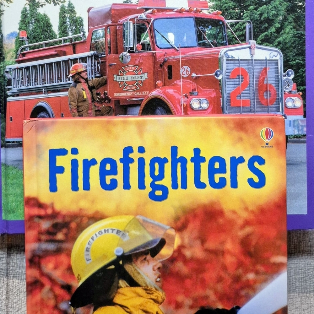 2 Book Set:  Fire Trucks and Firefighters Book Set